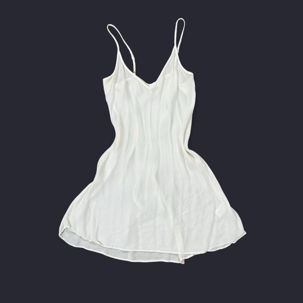A.L.C. White Silk Slip Dress with Adjustable Spaghetti Straps